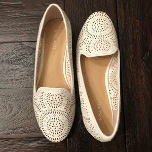 Nine West - White Flats with Intricate Detail
